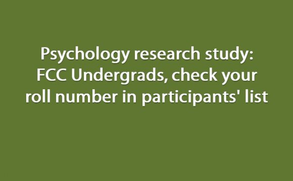 Psychology research study: FCC