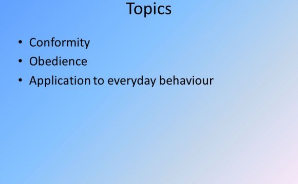 Topics Conformity Obedience