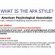American Psychological Association Style