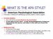 American Psychological Association Style