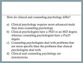 Clinical and Counseling Psychology