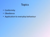 Social Psychology topics