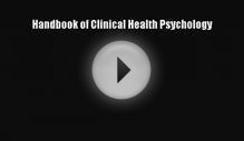 [Download] Handbook of Clinical Health Psychology