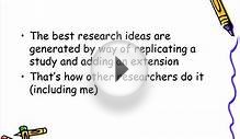 Finding ideas for your research proposal