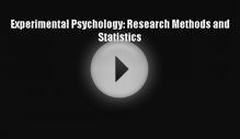 [PDF] Experimental Psychology: Research Methods and