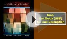 Research In Psychology Methods and Design